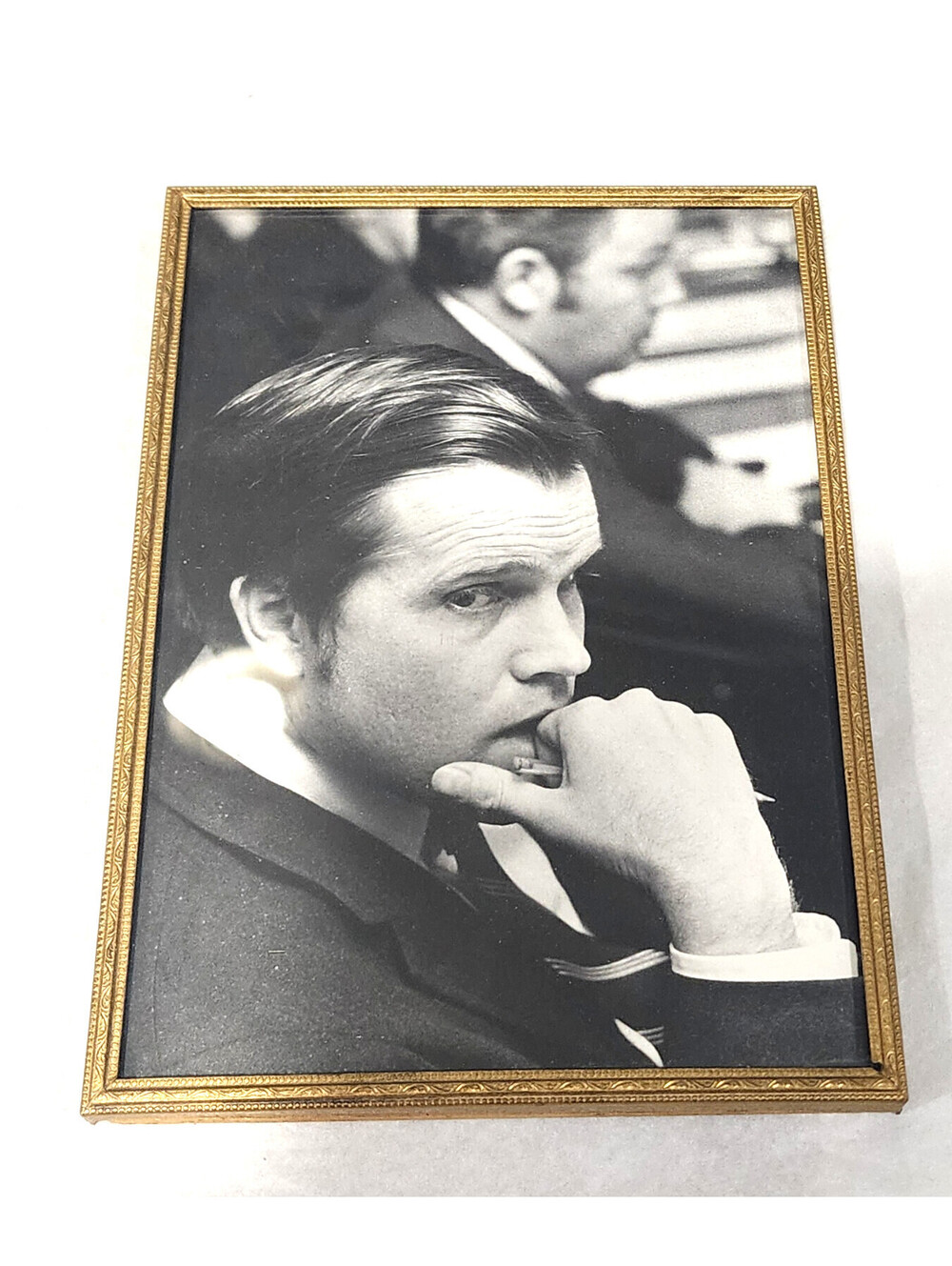 Vtg Ted Kennedy Black White Portrait Photo 5x7 Gold Frame Stohlman Fox Cities